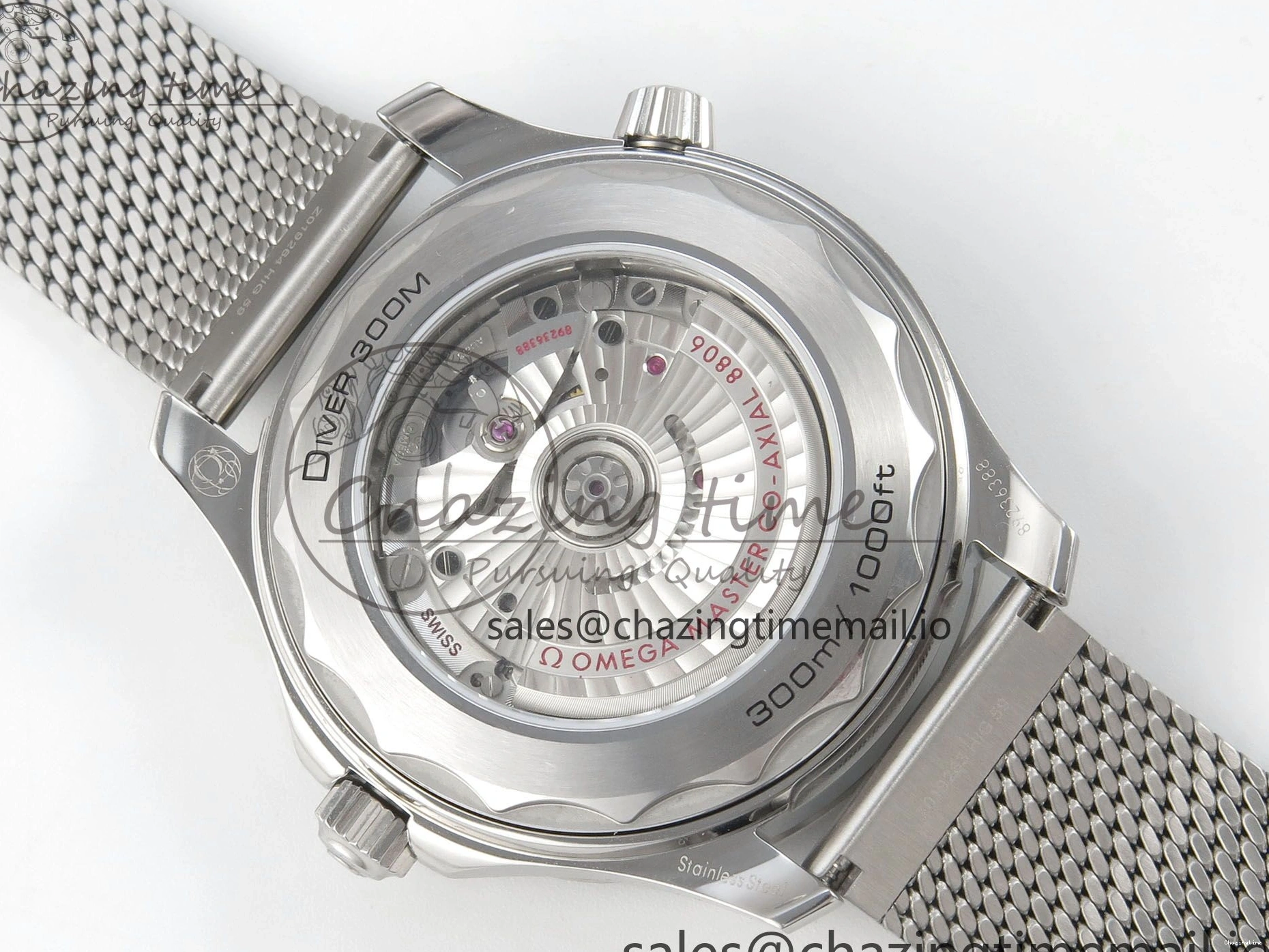 0225 Seamaster 300M 42mm SS VSF Best Edition Black Dial On Mesh Bracelet A Stretchable 7658